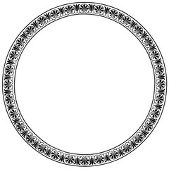 Wall Mural - Ancient Greek national ornament in the form of a circle isolated on a white background.