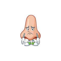 Sticker - Cartoon picture of nose with worried face