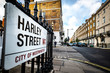 Harley Street, City Of Westminster street sign- a landmark London street notable for its historic and current medical practitioners