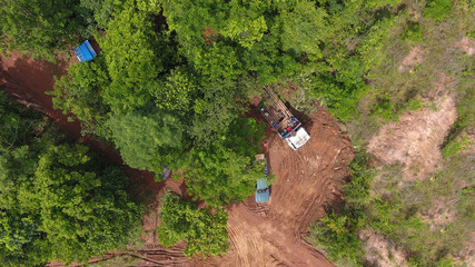 Wall Mural - The top view of human deforestation	
