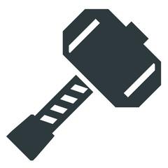 hammer black icon on white background