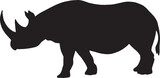 Fototapeta Konie - Rhino vector icon. Black silhouette of animal 