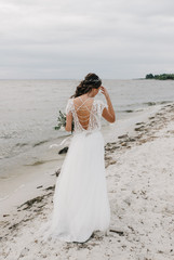 Wall Mural - Bride in bohemian wedding dress