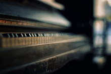 Close-up Of Antique Piano