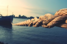 Close-up Of Rope Tied To Boat