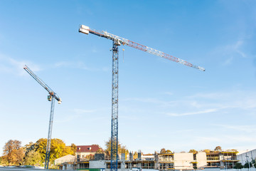 Wall Mural - High cranes on the construction site