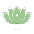 Lotus flower logo green design, isolated illustration. 