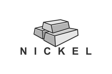 Vector illustration logo for nickel bar mining factory products.