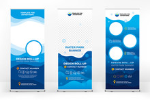 A Set Of Banner Design Options For Water Parks, Pool Advertising, And Water Recreation, Modern Graphic Design, Wave And Relax Background
