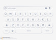 Realistic Mockup app mobile keyboard messenger white color concept. Social / UI / UX Neomorphism design. Vector illustration EPS 10.
