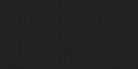 seamless grid wireframe texture vector illustration. white dots on black background. horizontal orie