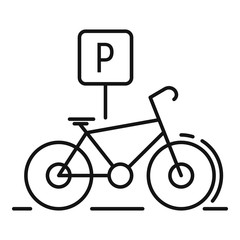 Poster - bike parking icon. outline bike parking vector icon for web design isolated on white background