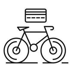 Poster - rent bike credit card icon. outline rent bike credit card vector icon for web design isolated on whi