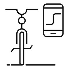 Poster - track phone bike rent icon. outline track phone bike rent vector icon for web design isolated on whi