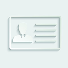 Poster - Paper id card icon. Business card icon. Identification card vector