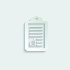 Poster - Paper document icon with chart or graph vector