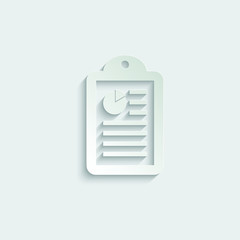 Poster - Paper document icon with chart or graph vector
