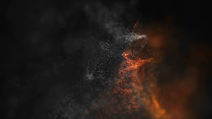 Wall Mural - futuristic abstract animation with glittering particles in slow motion, 4096x2304 loop 4k
