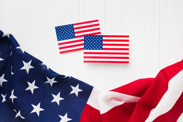 Wall Mural - Top view of american flags for independence day