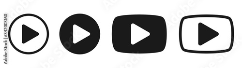 Fotografía Play button icon vector set