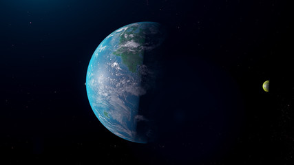 Wall Mural - Blue Exoplanet 3d render for background