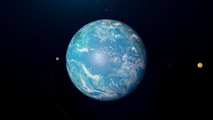Wall Mural - Blue Exoplanet 3d render for background