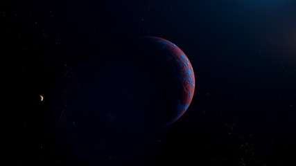 Wall Mural - red exoplanet 3d render for background