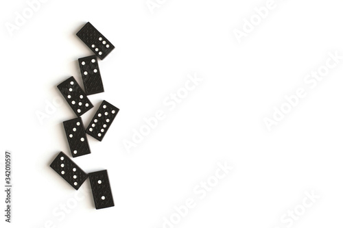 Fotomural Black dominoes isolated on white background, top view