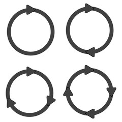 Poster - Black circular arrows on a white background. Vector illustration. Stock Photo.