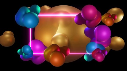 Wall Mural - Futuristic Organic Liquid Designed. Modern Abstract shapes Gradients, graphics frame background, 3D Rendering Illustration