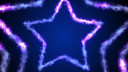 Wall Mural - looped animation. energy stars background. animation of an abstract background with energy starsburn