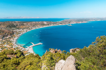 Overview, panorama of Kos island, Dodecanese, Greece