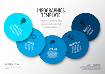 Poster - vector minimalist blue infographic template