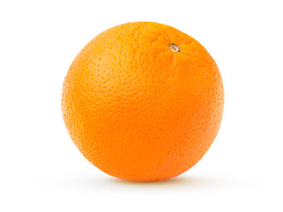 Isolated citrus fruits. Bright juicy orange on white background.