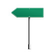 © sabelskaya - Blank green arrow road sign, realistic vector mockup illustration isolated.