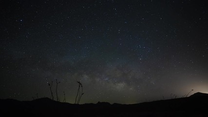 Wall Mural - Time lapse of the Milky Way rising over distant mountains