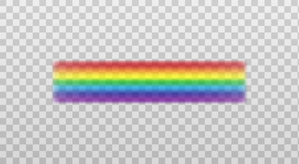 mockup rainbow spectrum straight element, realistic vector illustration isolated.