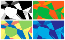 Abstract Symmetric Geometric Patterns. Various Color Combinations.