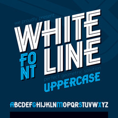 Poster - Set of vector capital alphabet letters made with white lines, can be used for logo creation in public relations business