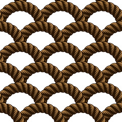 Rope seamless pattern, trendy vector wallpaper background. Weaving or fishing net macro detailed endless illustration. Usable for fabric, wallpaper, wrapping, web and print.