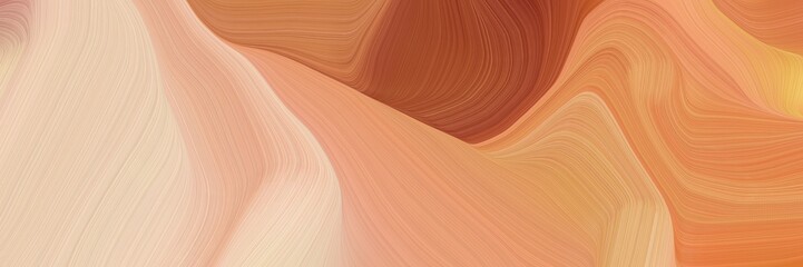 Poster - elegant graphic with waves. modern soft curvy waves background design with dark salmon, wheat and sienna color