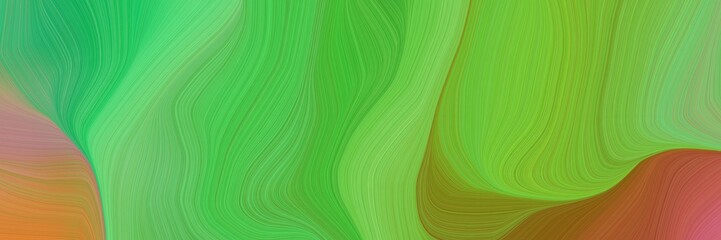 Poster - dynamic elegant graphic. modern soft swirl waves background design with moderate green, peru and sienna color