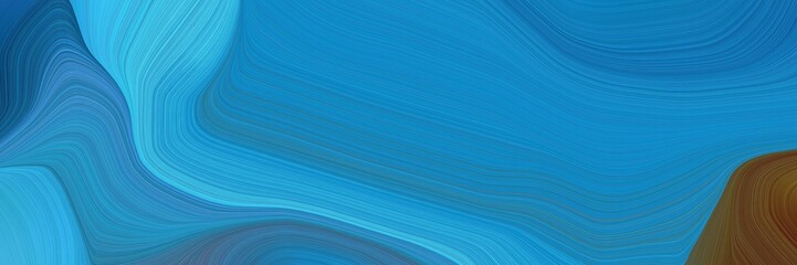 Poster - landscape orientation graphic with waves. elegant curvy swirl waves background design with light sea green, dark olive green and medium turquoise color
