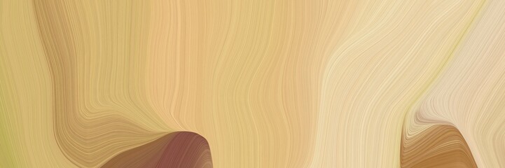 Poster - landscape orientation graphic with waves. modern soft curvy waves background design with burly wood, pastel brown and wheat color