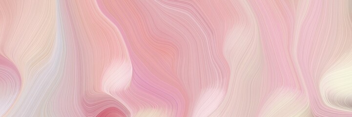 Poster - smooth landscape orientation graphic with waves. modern soft swirl waves background design with baby pink, pastel pink and antique white color