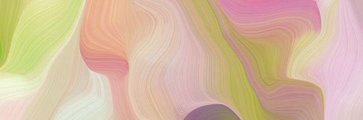 Poster - smooth creative elegant graphic with tan, pastel pink and yellow green color. curvy background illustration