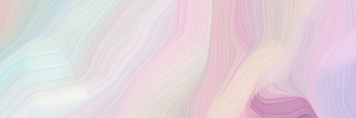 Poster - smooth landscape orientation graphic with waves. modern soft swirl waves background design with light gray, lavender and pastel purple color