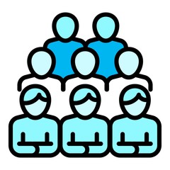 Poster - Management comunity icon. Outline management comunity vector icon for web design isolated on white background