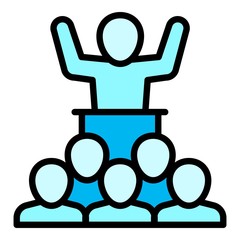 Poster - Teamwork speaker icon. Outline teamwork speaker vector icon for web design isolated on white background