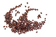 © amnarj2006 - Fresh coffee beans spilled on white background.